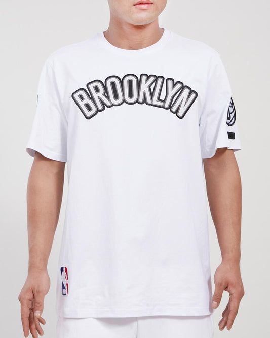 PRO STANDARD Brooklyn Nets Tackle Twill Sj Tee (BBN156170)-WHITE