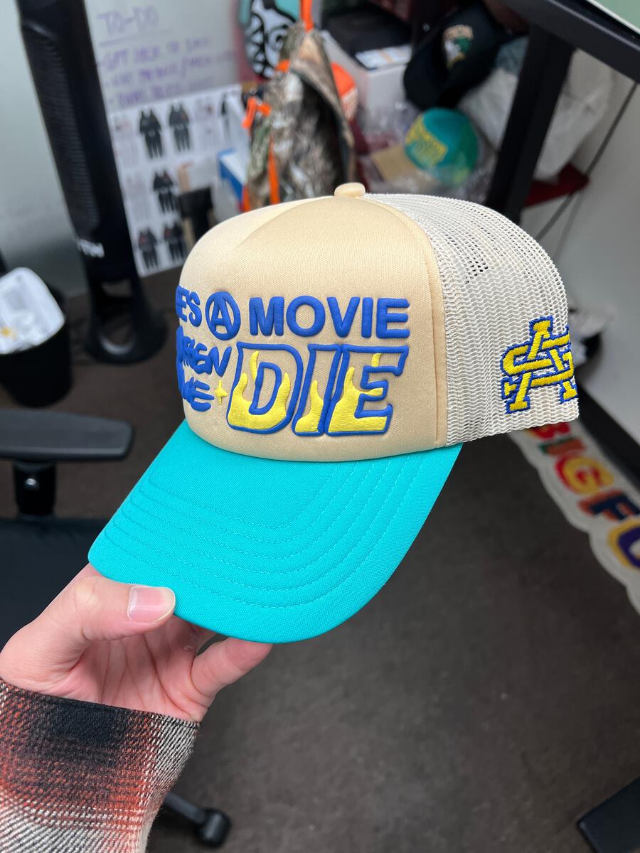 ALMOST SOMEDAY LIFE'S A MOVIE TRUCKER TAN/TEAL