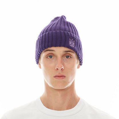 KNIT HAT WITH CLEAN 2 TONE SHIMUCHAN LOGO (623BC-CH92A) IRIS