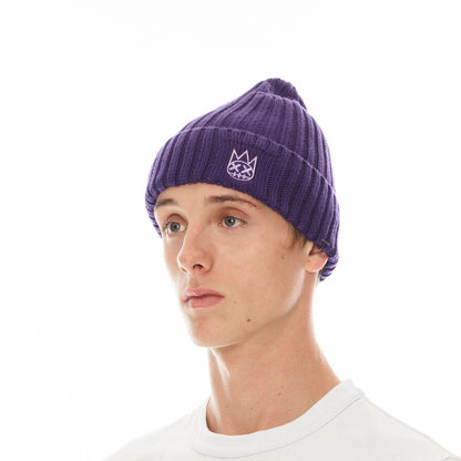 KNIT HAT WITH CLEAN 2 TONE SHIMUCHAN LOGO (623BC-CH92A) IRIS