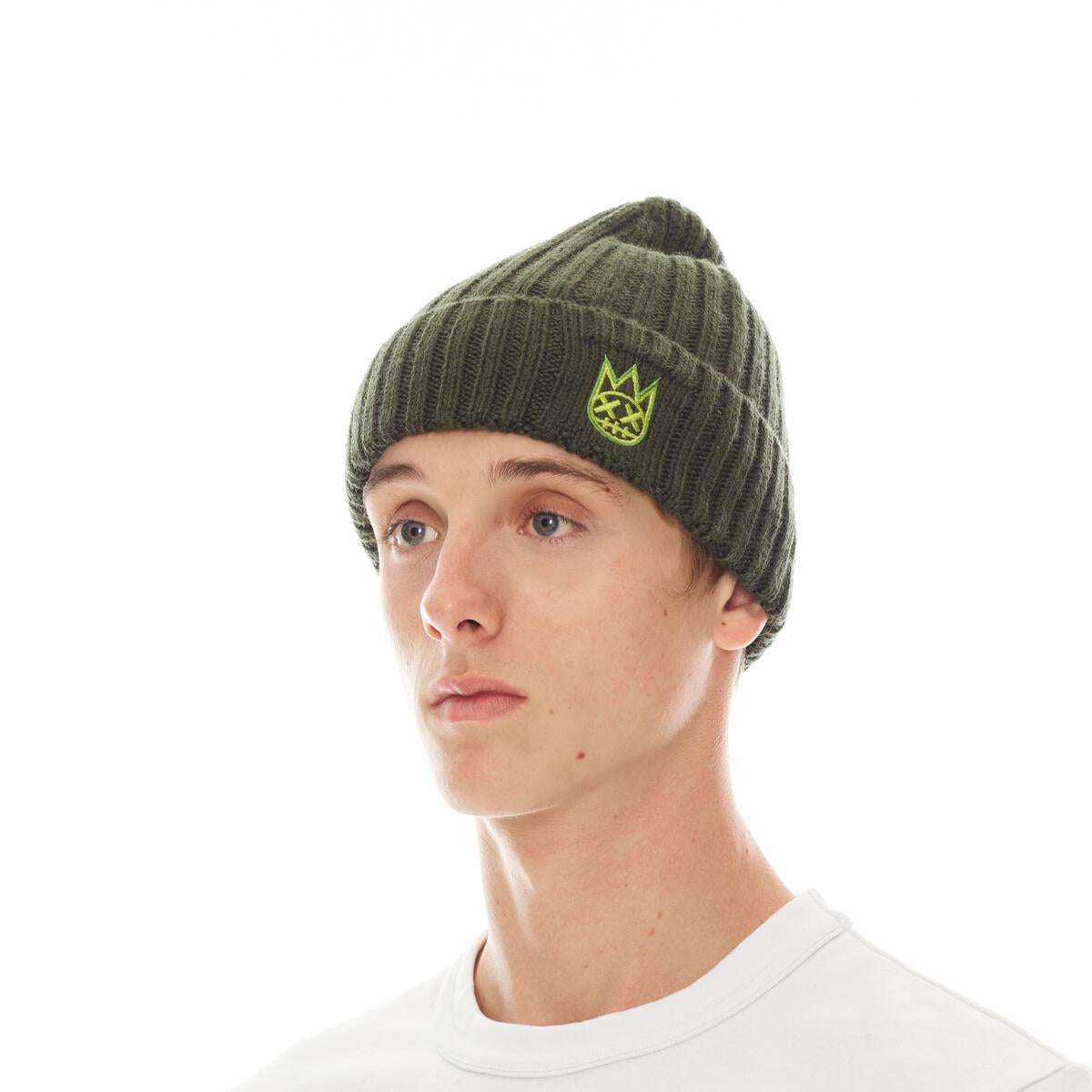 KNIT HAT WITH CLEAN 2 TONE SHIMUCHAN LOGO (623BC-CH91A) PINE