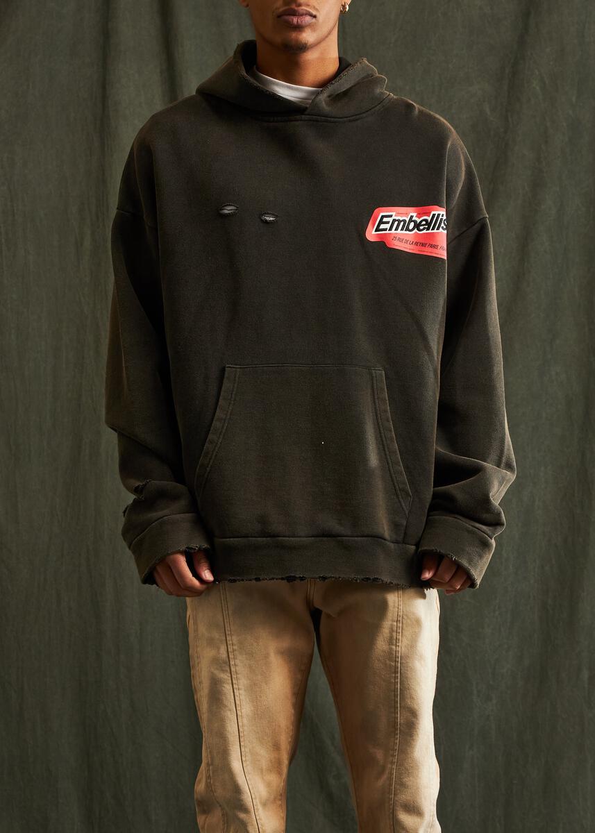 EMBELLISH GARAGE HOODIE 'SUN FADE BLACK' 123-053