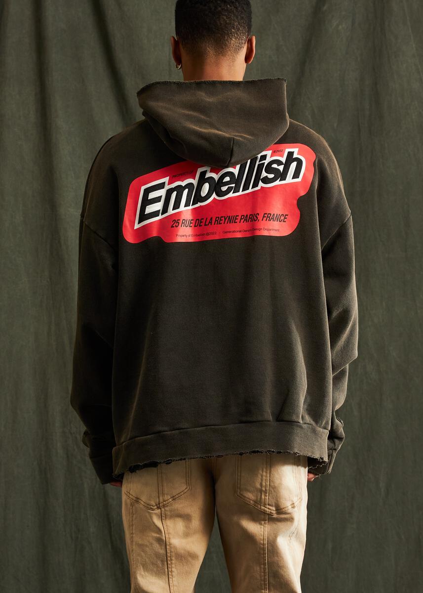 EMBELLISH GARAGE HOODIE 'SUN FADE BLACK' 123-053