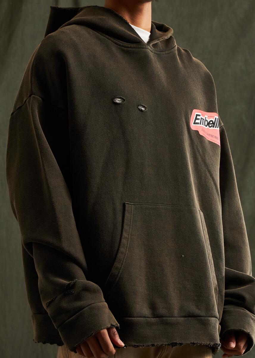 EMBELLISH GARAGE HOODIE 'SUN FADE BLACK' 123-053