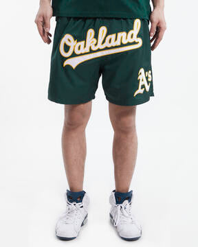 PRO STANDARD OAKLAND ATHLETICS CLASSIC WOVEN SHORT (LOA336807)-FOREST GREEN