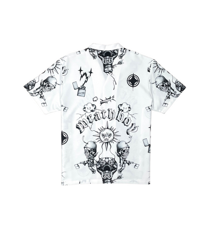 GRAFFITI SHORT SLEEVE BUTTTON DOWN "WHITE"