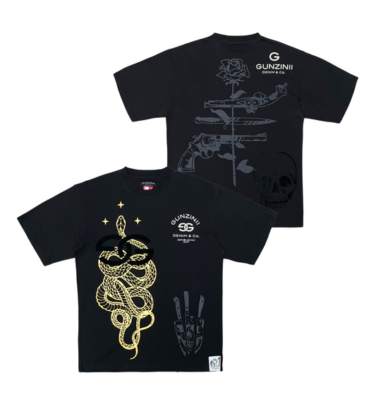 GUNZINII Rose & Weapons Tee (GZ205 BLACK)