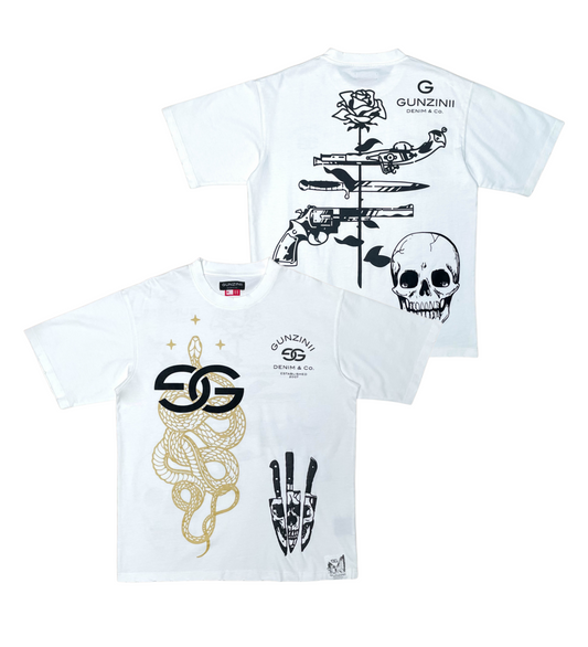 GUNZINII Rose & Weapons Tee (GZ205 NATURAL)