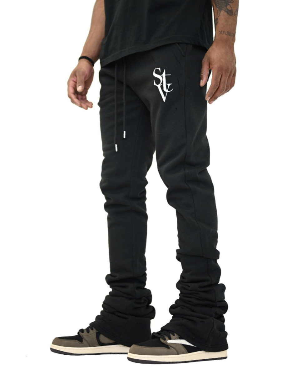 SI TU VEUX 'LOGO STACKED JOGGER' (TVFP0044-STK) BLACK