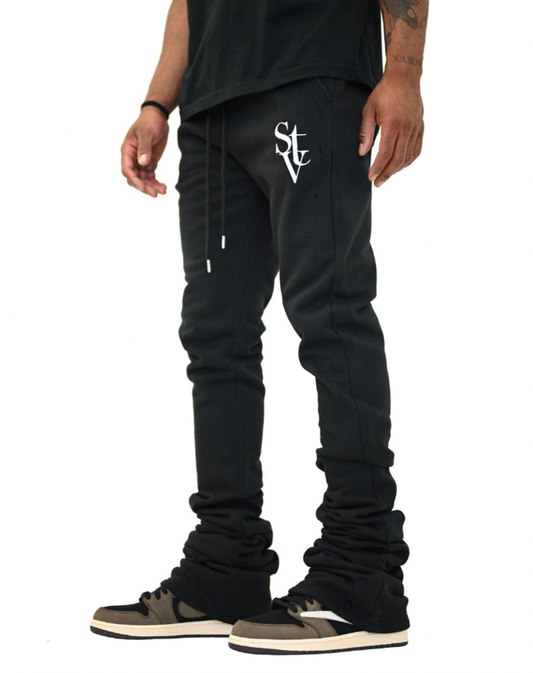 SI TU VEUX 'LOGO STACKED JOGGER' (TVFP0044-STK) BLACK