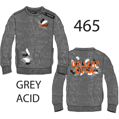 HUDSON GALLERY DVSN CREWNECK 385GSM (465) 'GREY ACID'