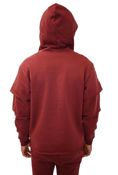 DOCTRINE LAYERED HOODIE (DB0027) BURGANDY