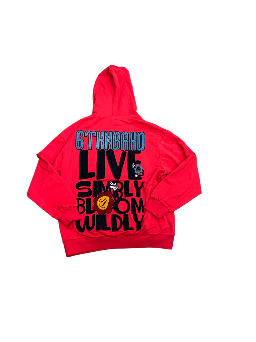 6TH NBRHD "WILD BLOOM" HOODIE (6TH-F2103)-INFRARED