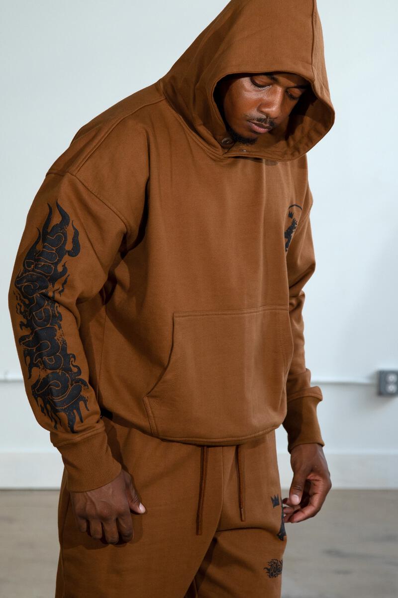 HUDSON PALADIN OVERSIZED HOODY 570GSM (448) BROWN