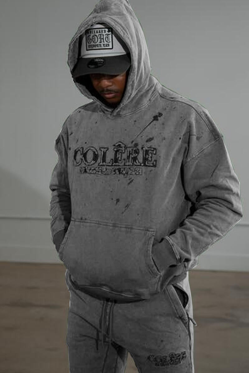 HUDSON COLERE 385GSM OVERSIZED HOODY-492 GREY