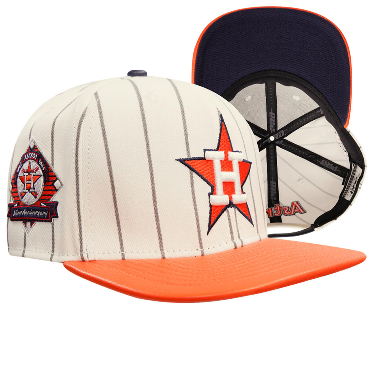 HOUSTON ASTROS PINSTRIPE RETRO CLASSIC LOGO WOOL STRAPBACK HAT (LHA7314472)