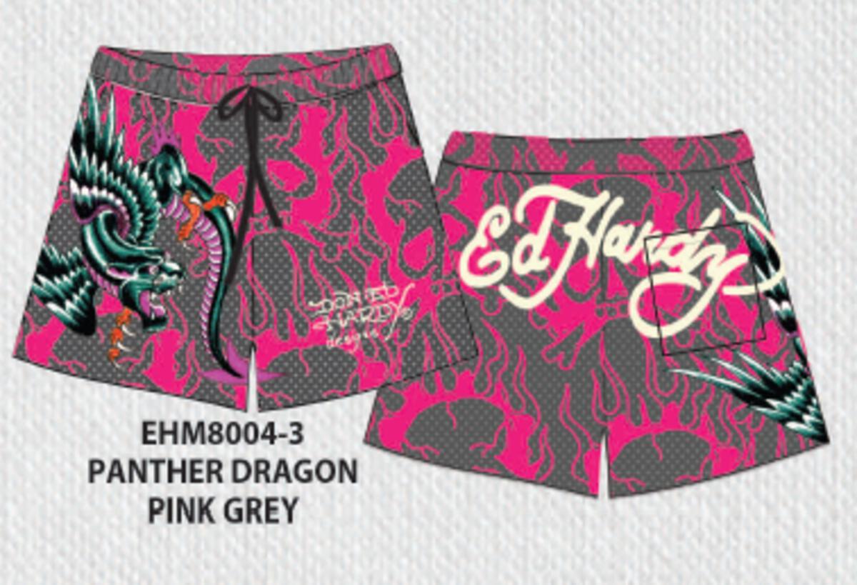 ED HARDY PANTHER DRAGON MENS MESH SHORT (EHM8004-3)