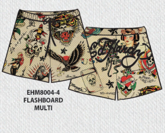 ED HARDY FLASHBOARD MULTI MENS MESH SHORT (EHM8004-4)