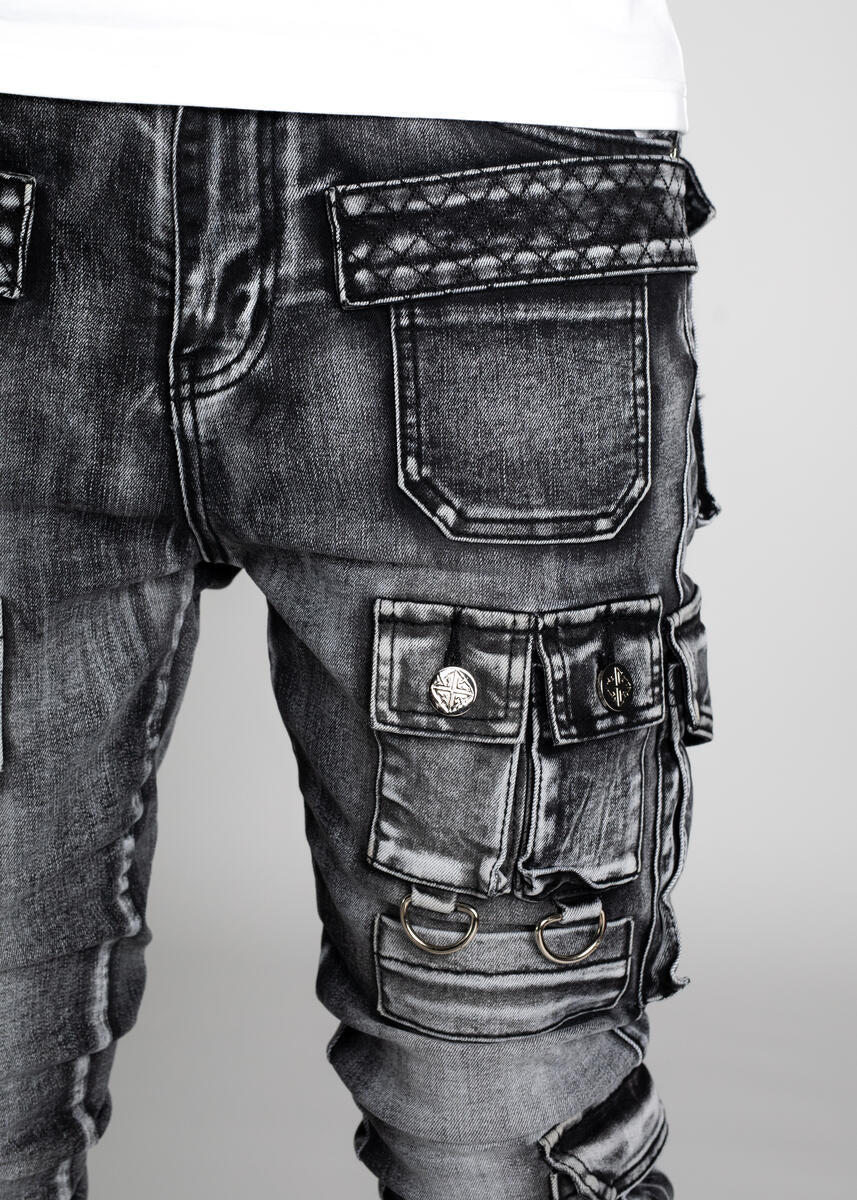 GUAPI Iron Grey Tactical Stacked Denim