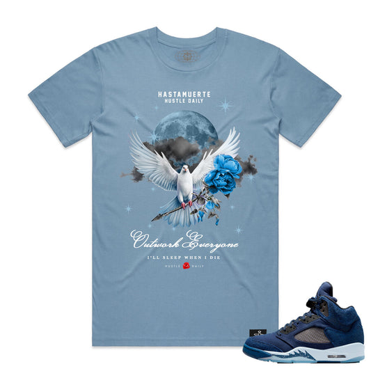 HASTA MUERTE 'Moon Dove' TEE  CAROLINA BLUE