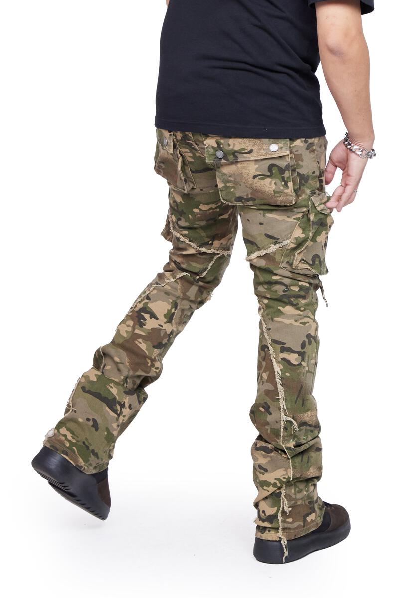 VALABASAS “CANTEEN" CAMO STACKED FLARE JEAN (VLBS2721-J1)