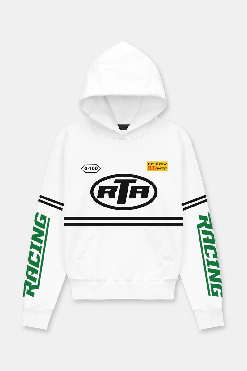 RTA NASH HOODIE WHITE RACING STRIPE 'MF23K622-T1787WTRCS'