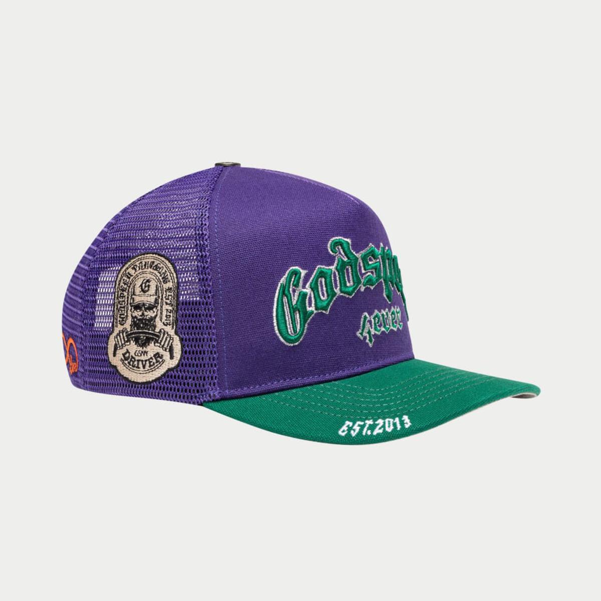 GS FOREVER TRUCKER HAT (PURPLE/GREEN)