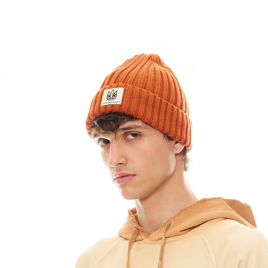 CULT SHIMUCHAN LOGO KNIT HAT (624BC-CH57A)-VINTAGE RUST