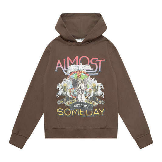 ALMOST SOMEDAY PEACE HOODIE (c9-9)-BROWN