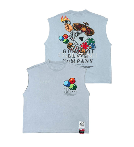 GUNZINII ROLLING DICE SLEEVELESS TSHIRT (GZ407 GREY)