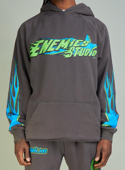 NME Hoodie - NME Studio - Grey And Blue