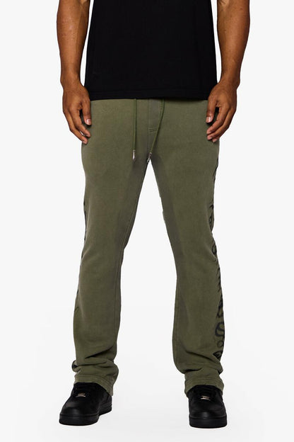 VALABASAS “SCRIPTARA” OLIVE KNITTED PANTS (VLBSFP001)