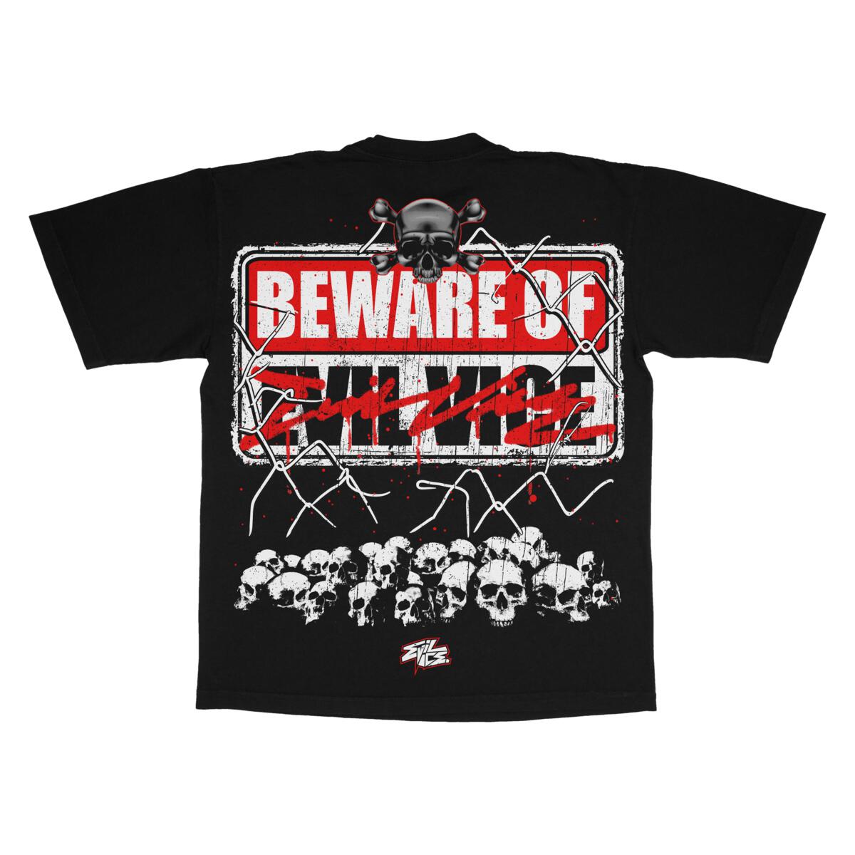 EVIL VICE BEWARE TEE(S24-3)BLACK