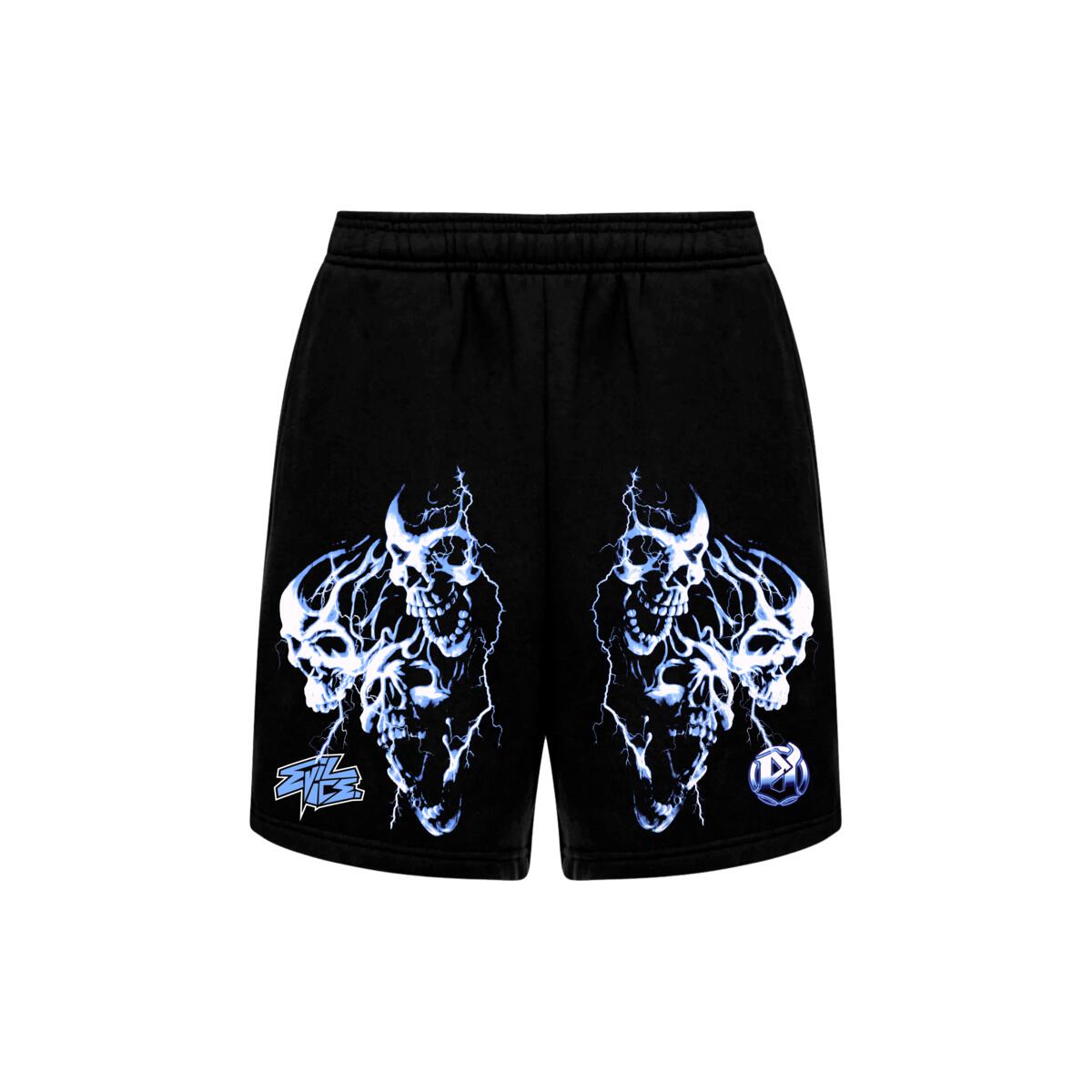 EVIL VICE FLAMING EYES SHORTS(S24-21)BLK