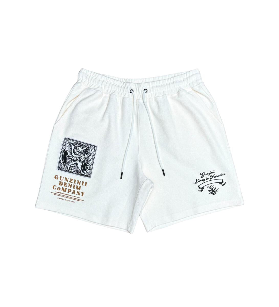 GUNZINII DRAGON REVERSE F.TERRY TOP+SHORT SET GZ410-411-OFF WHITE