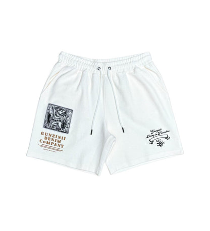 GUNZINII DRAGON REVERSE F.TERRY TOP+SHORT SET GZ410-411-OFF WHITE