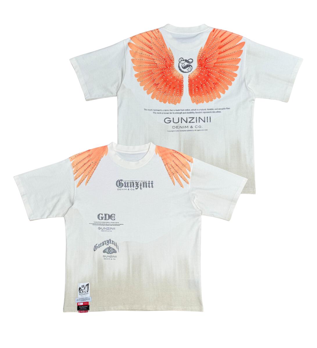 GUNZINII ANGEL TEE W/ RHINESTONE DETAIL GZ426-OFF WHITE