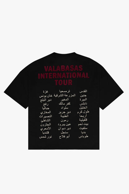 VALABASAS "JOURNEY" BLACK/RED OVERSIZED TEE (VLBS-TS-002)