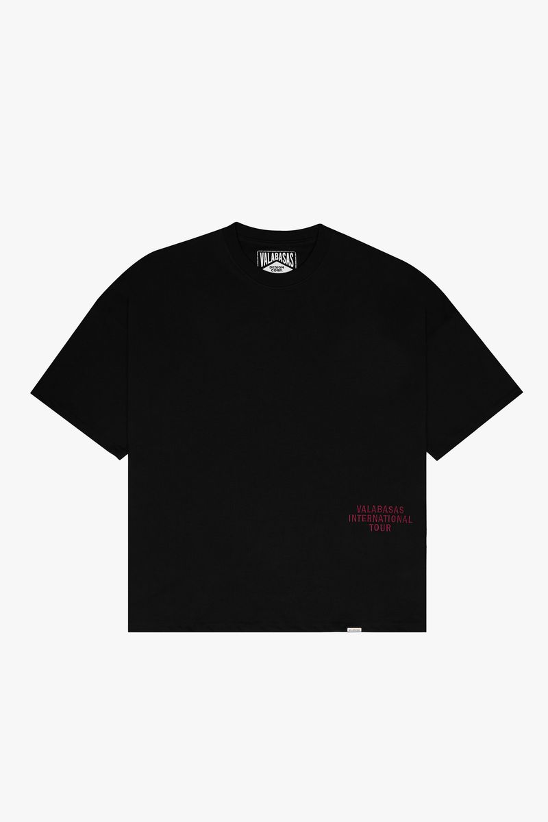 VALABASAS "JOURNEY" BLACK/RED OVERSIZED TEE (VLBS-TS-002)