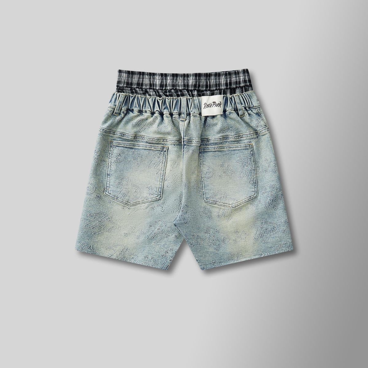 HYDE PARK VINTAGE DENIM CUT OFF SHORTS-BLUE