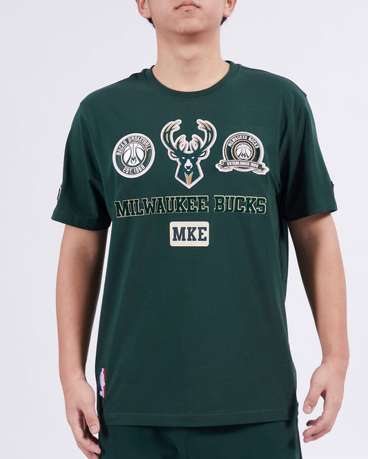 PRO STANDARD MILWAUKEE BUCKS AREA CODE M SJ TEE (BMB1515604) FOREST GRN