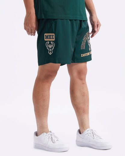 PRO STANDARD MILWAUKEE BUCKS AREA CODE M WOVEN SHORT (BMB3515605) GRN