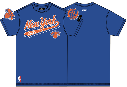 PRO STANDARD NEW YORK KNICKS SCRIPT TAIL SJ TEE (BNK1515425) BLUE