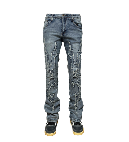 VICIOUS CUT-OUT DENIM PANTS (VC-406 MD INDIGO)