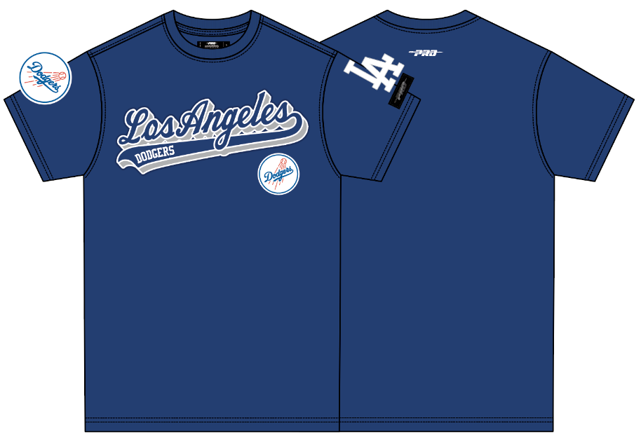 PRO STANDARD LOS ANGELES DODGERS SCRIPT TAIL SJ TEE (LLD1314465)-BLUE