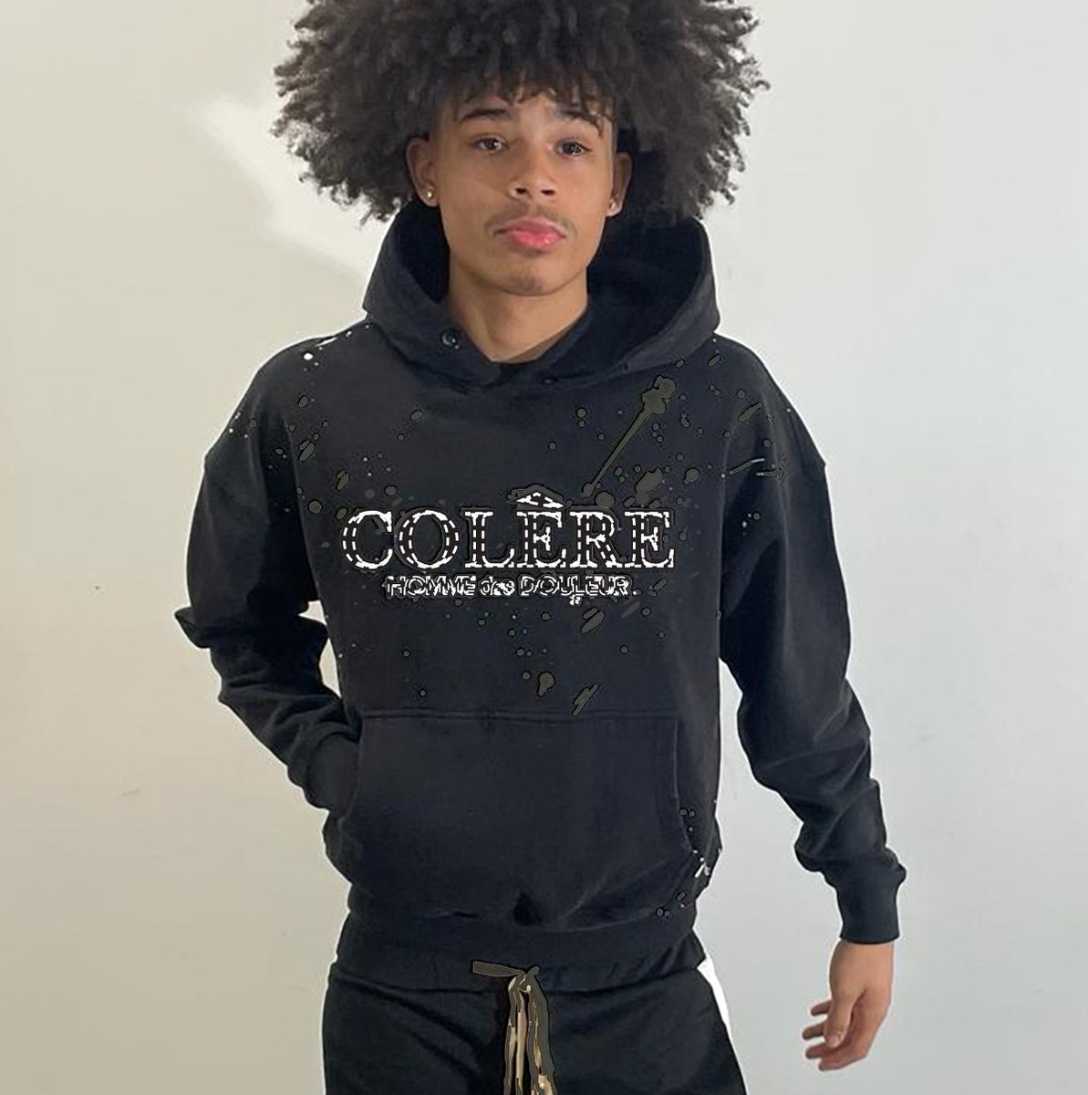 HUDSON COLERE 385GSM OVERSIZED HOODY (529) BLACK ACID