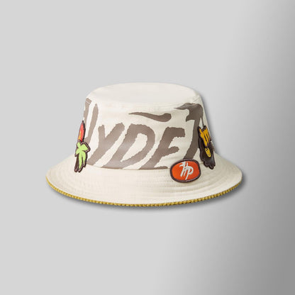 HYDE PARK Cream Bucket Hat - With Patches