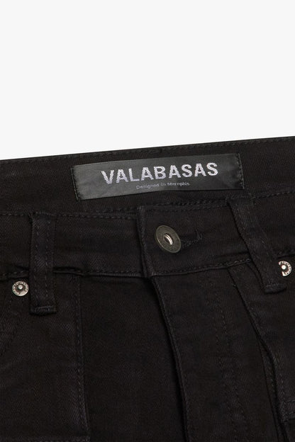 VALABASAS "GENERAL" BLACK WASHED SKINNY PANTS (VLBS-VJ2-1002)