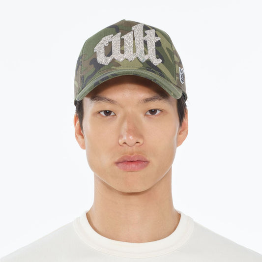 CULT CRYSTAL CULT SCRIPT LOGO HAT (625AC-CH62B) CAMO