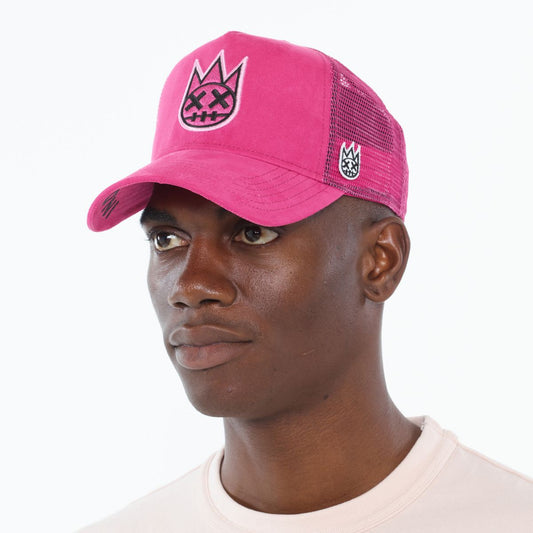 CLEAN LOGO MESH BACK TRUCKER HAT (625AC-CH48A) MAGENTA